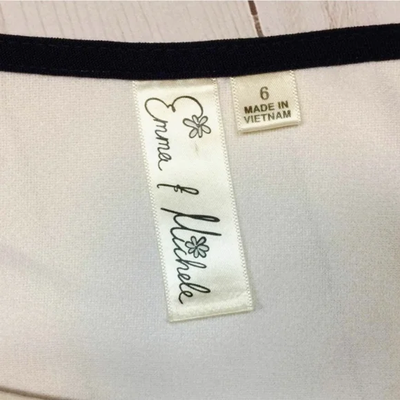 Emma & Michele 6 Vintage White & Blue Sleeveless Midi Dress SHOWSTOPPER GREAT UC - Picture 7 of 17